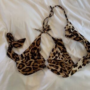 Cheetah print crop halter